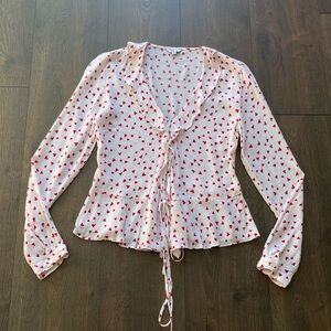 NWOT Rails Heart Print Blouse